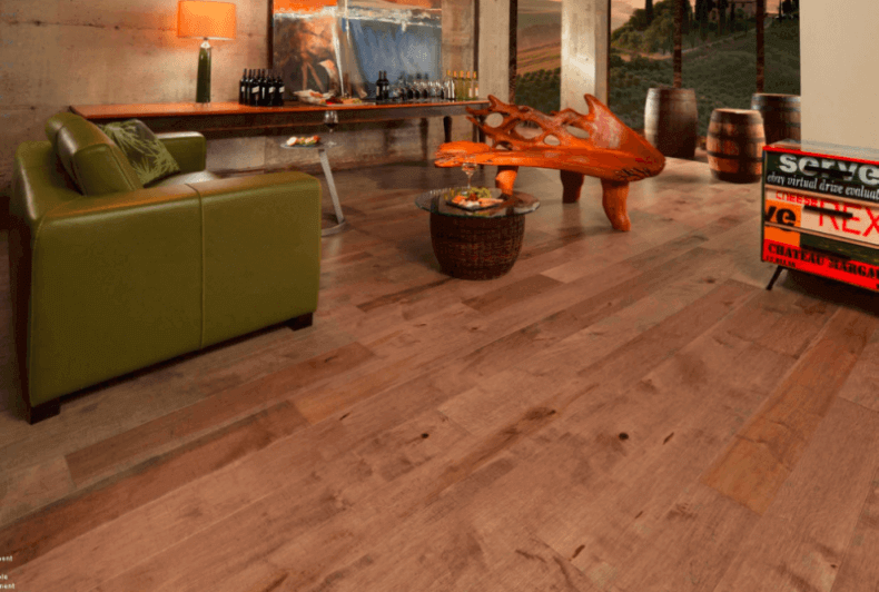 15 Reclaimed Wood Flooring Ideas For Every Room Atique Wide Plank Flooring In A Modern Living Room