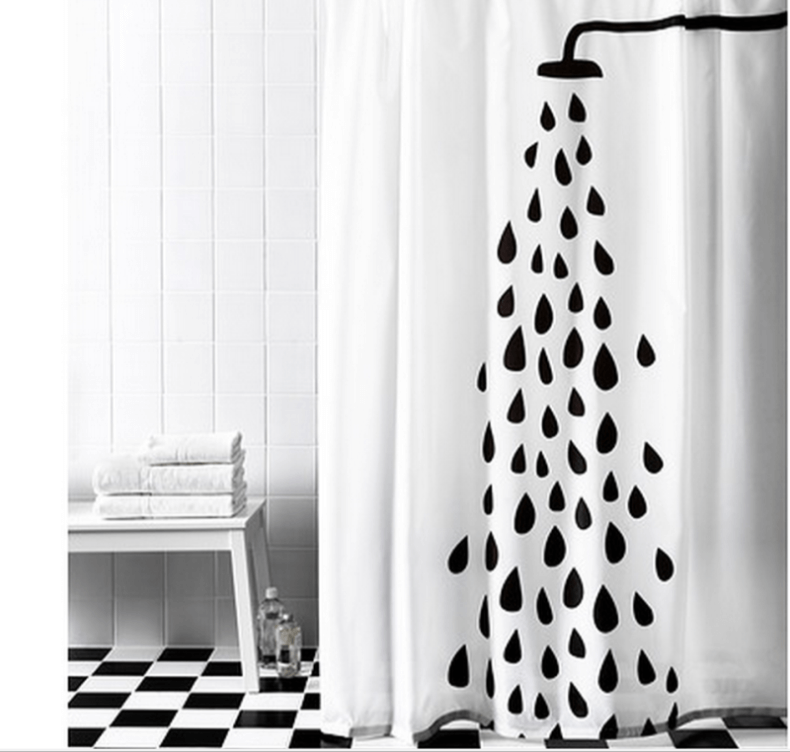 Black And White Fabric Shower Curtain Ikea