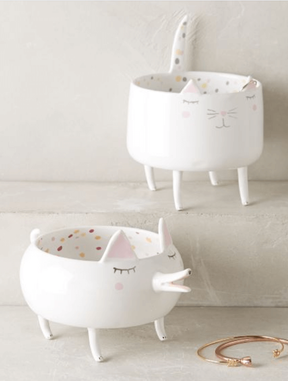 Designer Ceramic Cat and Dog Trinket Dish Designer Ceramic Cat and Dog Trinket Dish