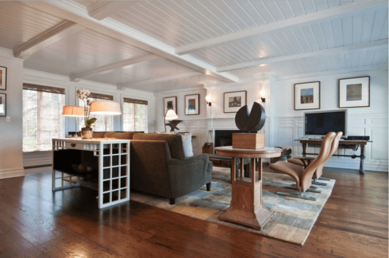 Reclaimed Chestnut wood flooring in a Traditional Style Living Room Distressed Chestnut wood flooring in a Traditional Style Living Room