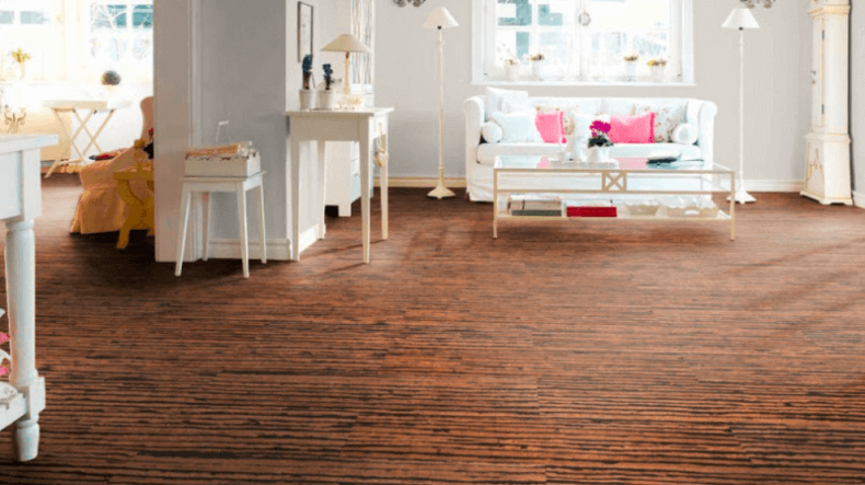 Cork Flooring In A White Traditional Living Room Remodeling Cost