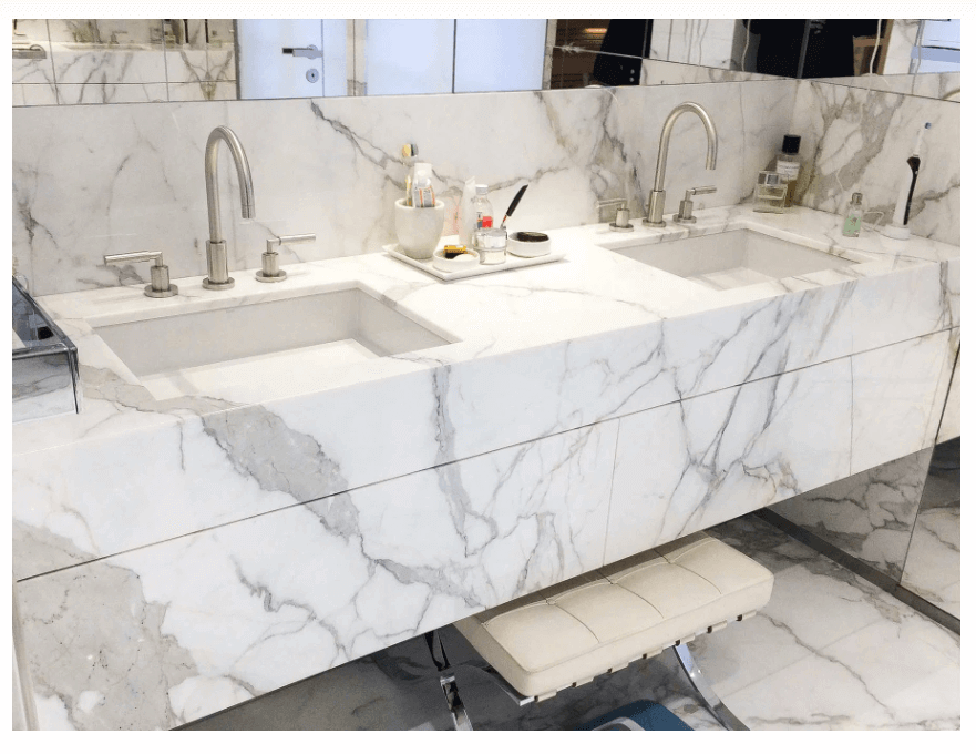 Cost of a marble countertop in a bathroom