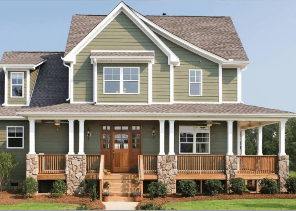 Green exterior siding