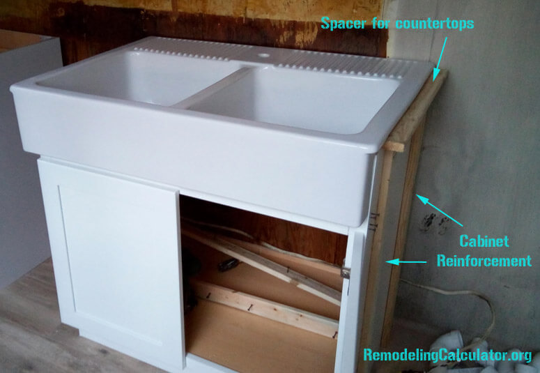 Ikea Domsjo Sink In Non Ikea Kitchen Cabinet Diy Installation