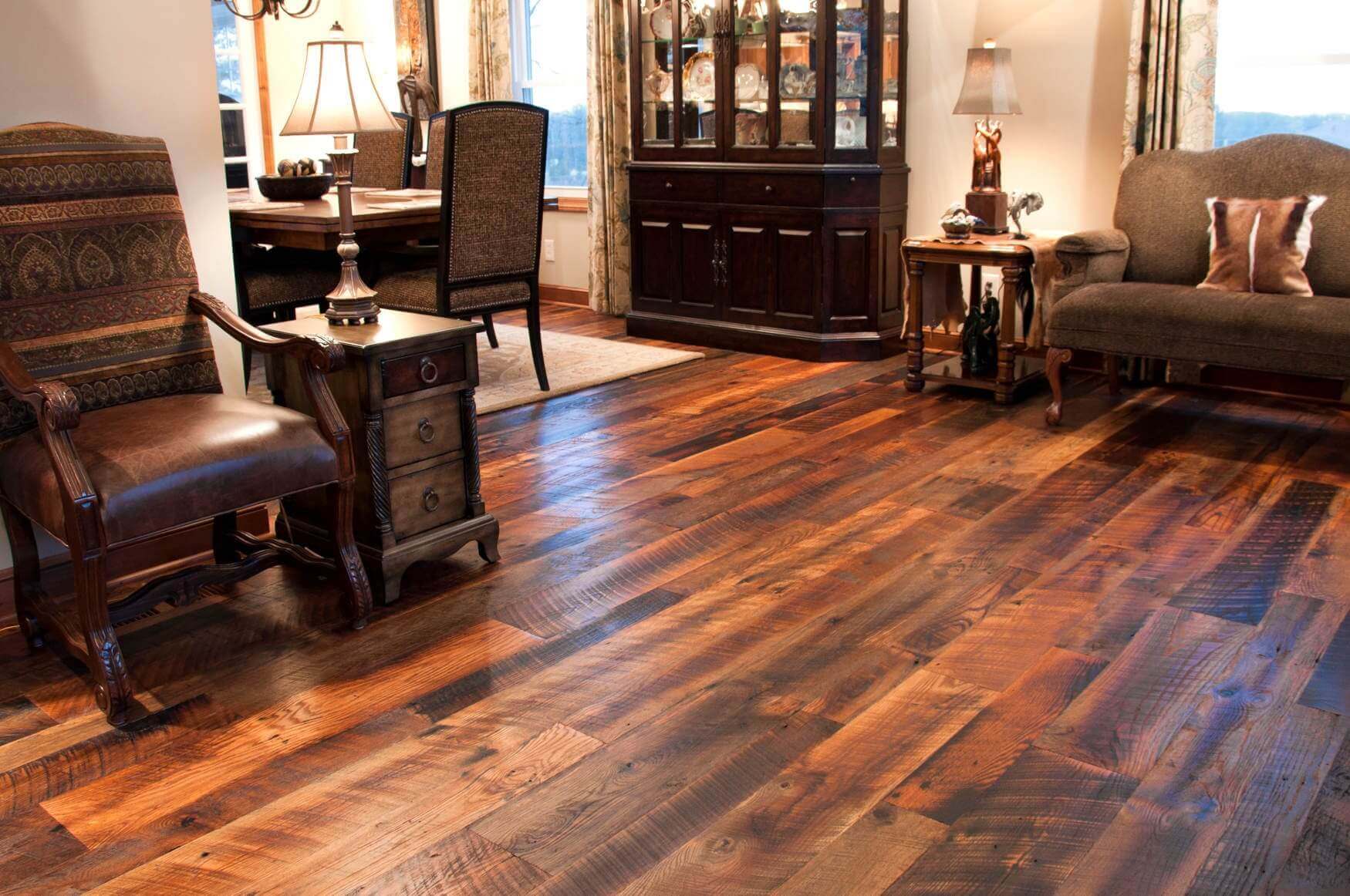 Imaged Hardwood Flooring In Living Room