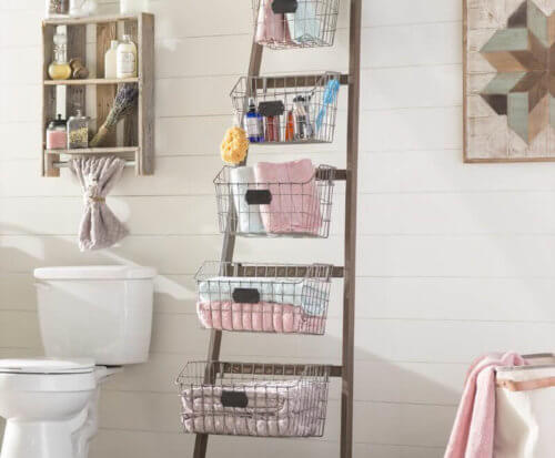 vertical space saving bathroom storage 